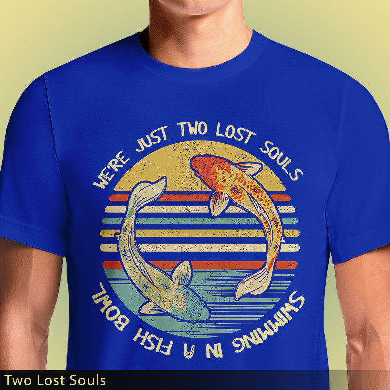 Thumbnail: Two Lost Souls - Pink Floyd Wish You Were Here T-Shirt in India | Buy Now at Inkn.in