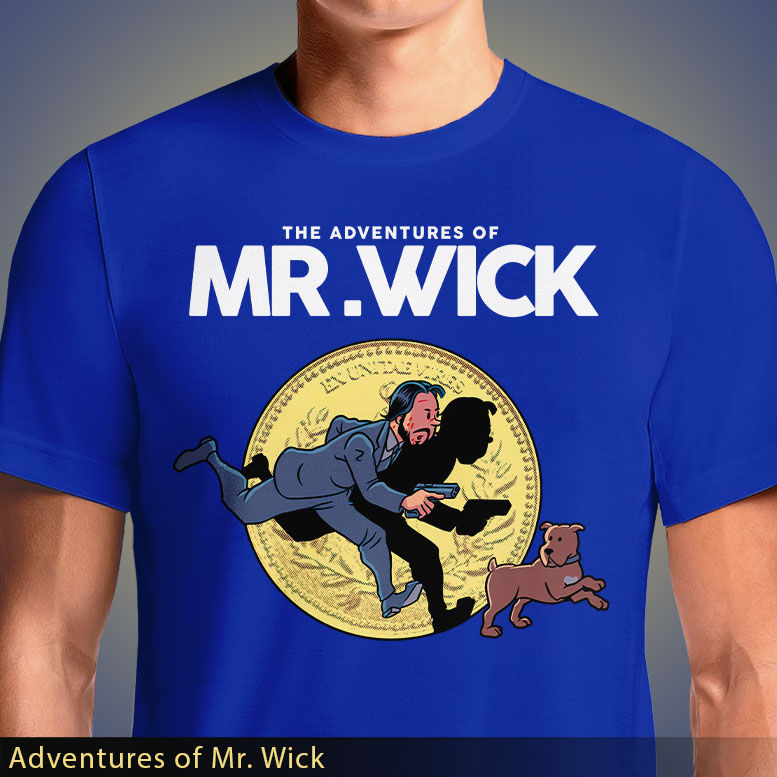 Thumbnail: Adventures of Mr. Wick T-Shirt – John Wick in Tintin Style | Inkn.in India