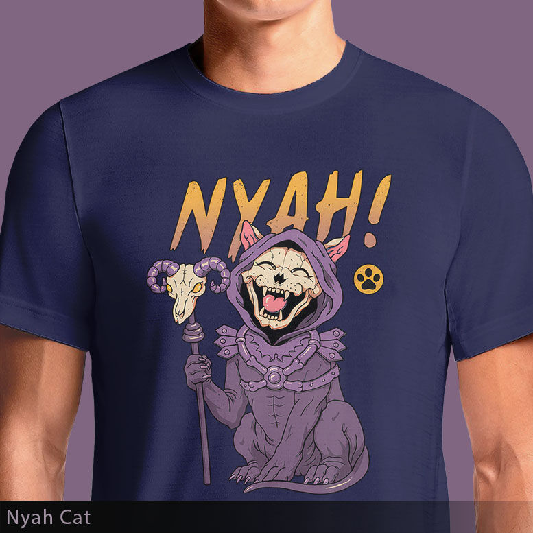 Nyah Cat Skeletor's Pet Graphic T-Shirt | He-Man Inspired Funny Cat Parody Tee | OSOM.in