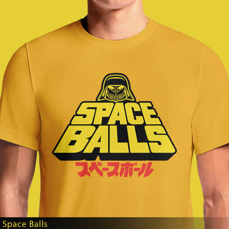 Thumbnail: Space Balls T-Shirt – Dark Helmet Parody in Retro Japanese Style