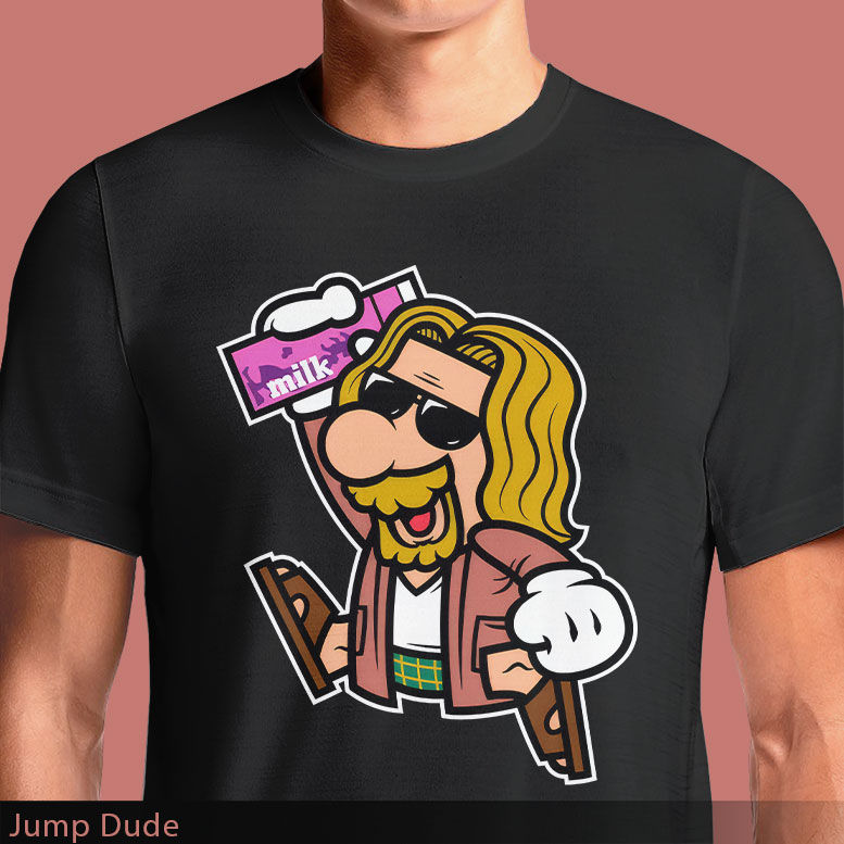 Thumbnail: Jump Dude T-Shirt | Big Lebowski x Super Mario Mashup OSOM.in