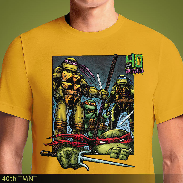 Thumbnail: 40th Anniversary TMNT T-Shirt - Celebrate 40 Years of Teenage Mutant Ninja Turtles | INKN.in India