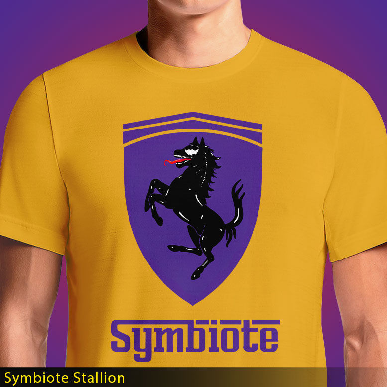 Thumbnail: Symbiote Stallion | OSOM Venom-Horse T-Shirt | Marvel Symbiote Meets Ferrari Horse Logo