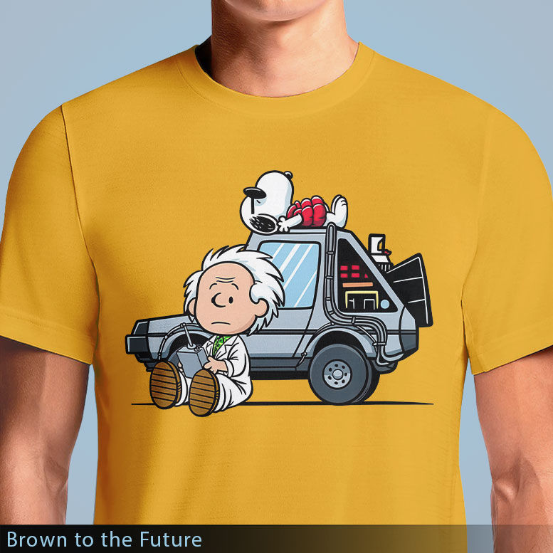 Thumbnail: Brown to the Future T-Shirt - Iconic Peanuts Meets Back to the Future Mashup