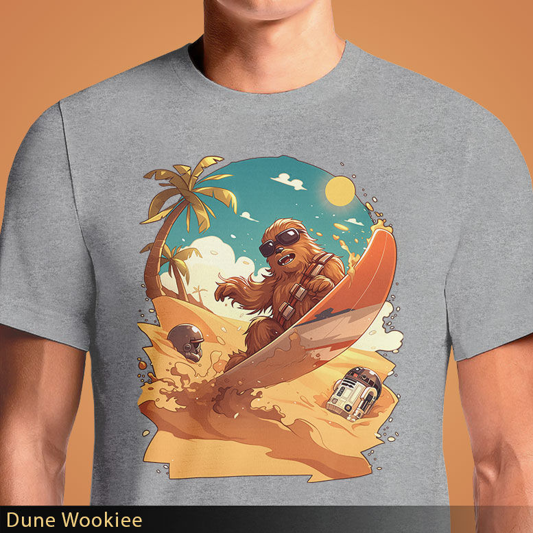 Thumbnail: Dune Wookiee T-Shirt - Chewbacca Sand Surfing Adventure | OSOM.in