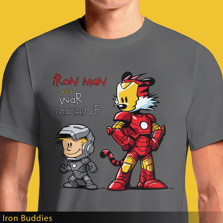Thumbnail: Iron Buddies T-Shirt | Iron Man x Calvin & Hobbes Mashup OSOM.in