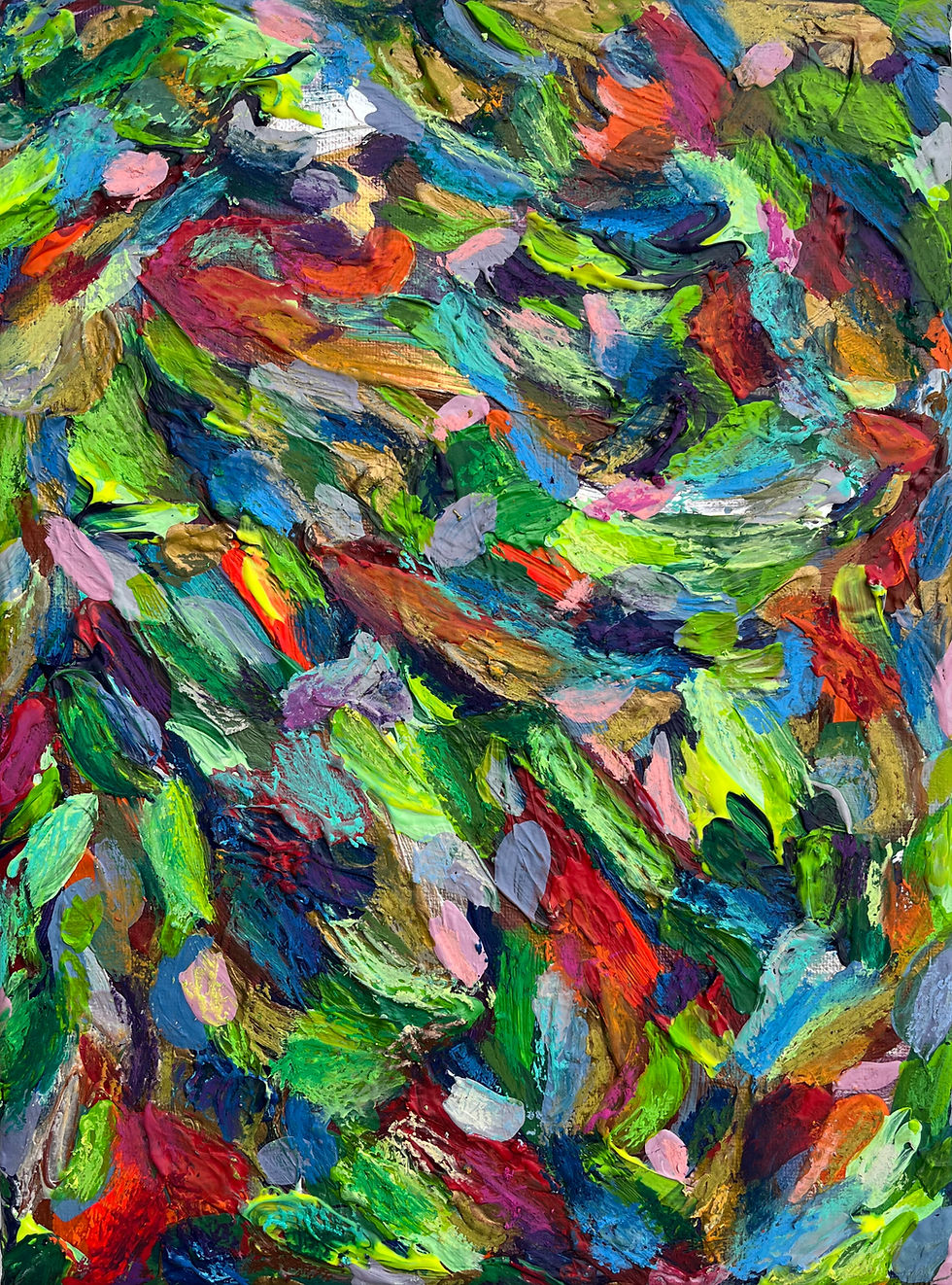 abstract mixed media painting on canvas contemporary fine art colorful bold home decor nature inspired hues