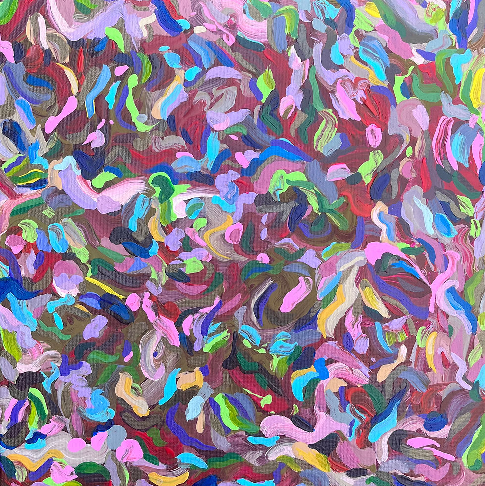 colorful abstract painting contemporary fine art on canvas acrylic chill vibes nature inspired 