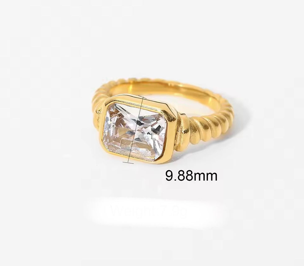 Stainless Steel Vintage Stone Ring