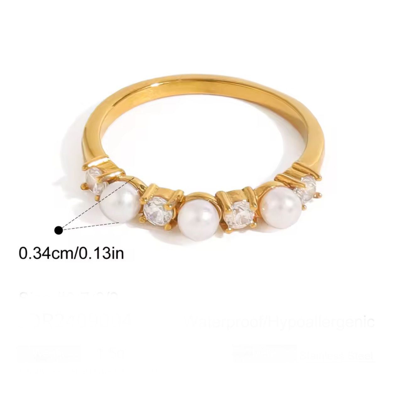 Stainless Steel Elegant Imitation Pearl