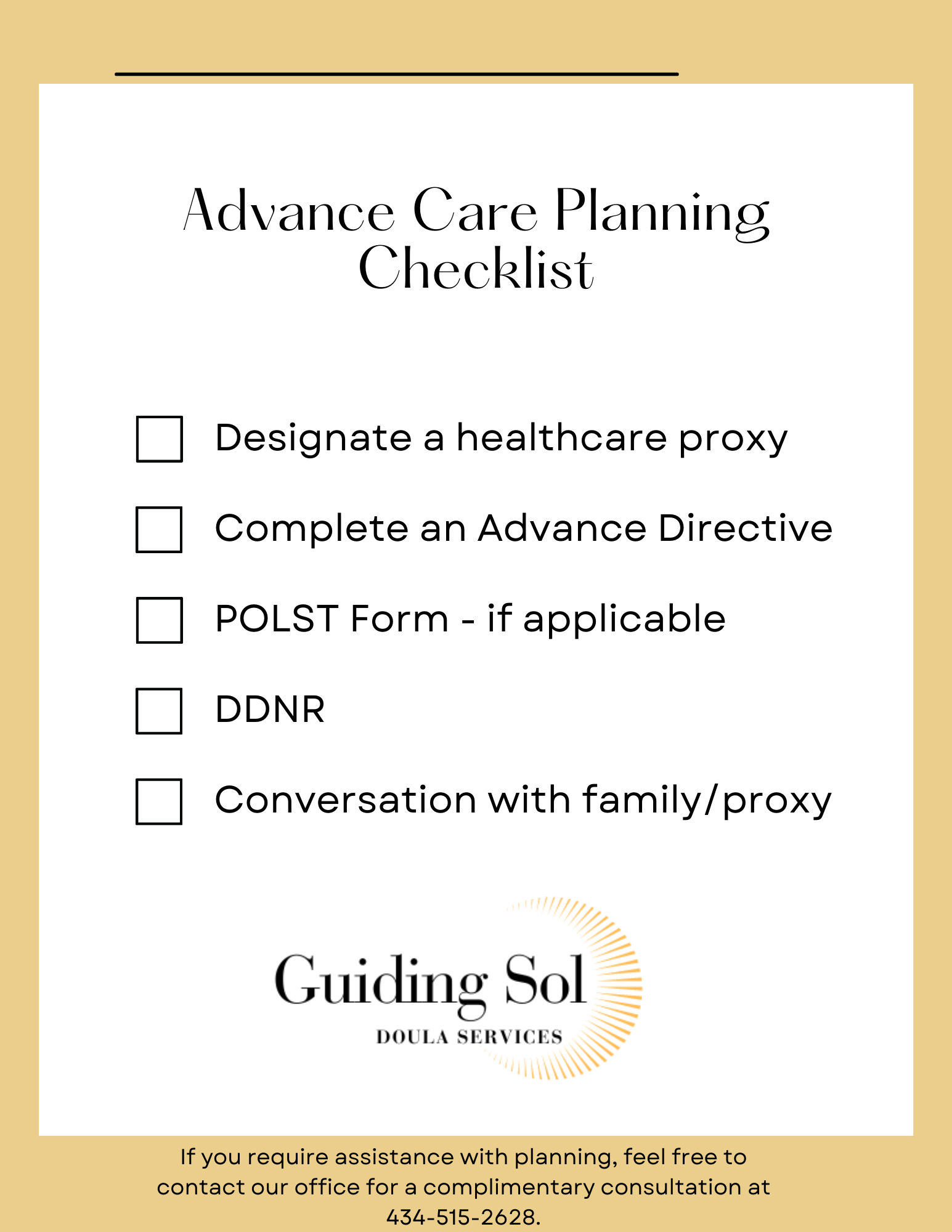 Advance Care Planning Checklist