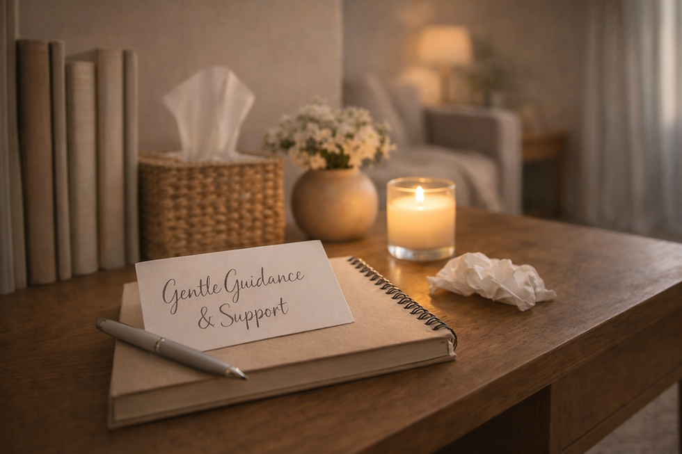 A calm home setting representing how death doula support helps reduce family stress during illness.