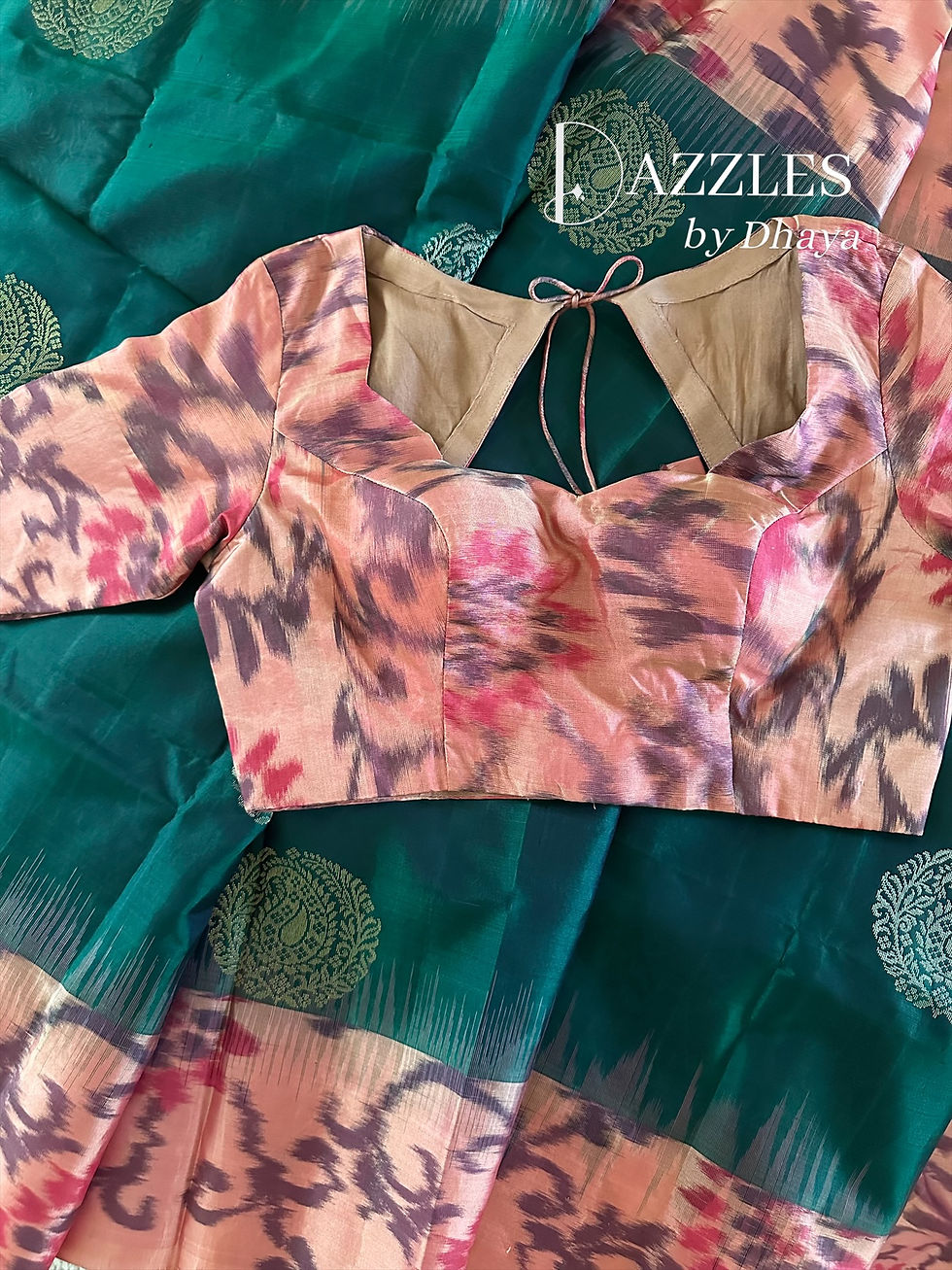 Thumbnail: 38-42| Kanchi soft silk w Ikat style woven border