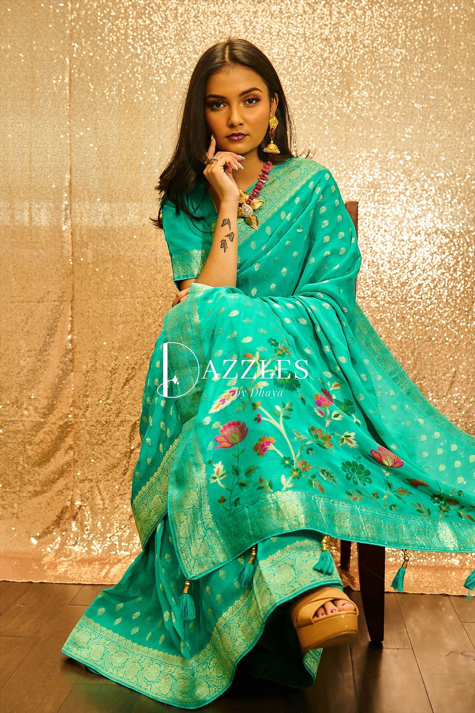Thumbnail: 36-40| Banarasi Georgette  + Antique Zari