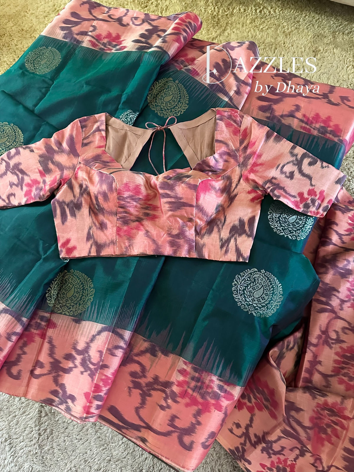 38-42| Kanchi soft silk w Ikat style woven border