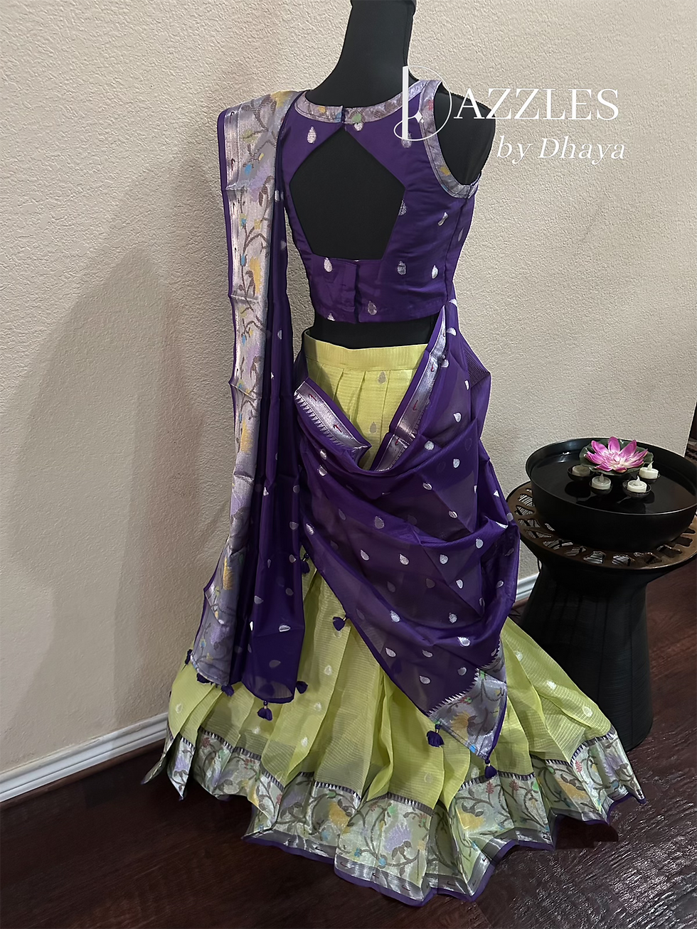 Thumbnail: 34-40| Silk Kota + Paithani woven border