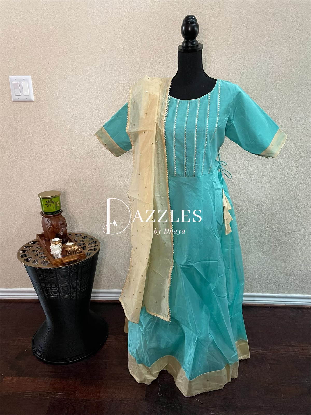 44-46| Chanderi Silk Cotton+ Gota Patti + Sequins