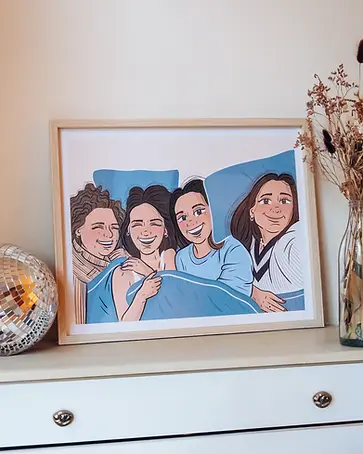 Portrait personnalisé copine, idée cadeau original