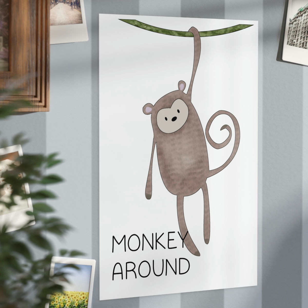 Adorable animal posters for children - MONKEY AROUND