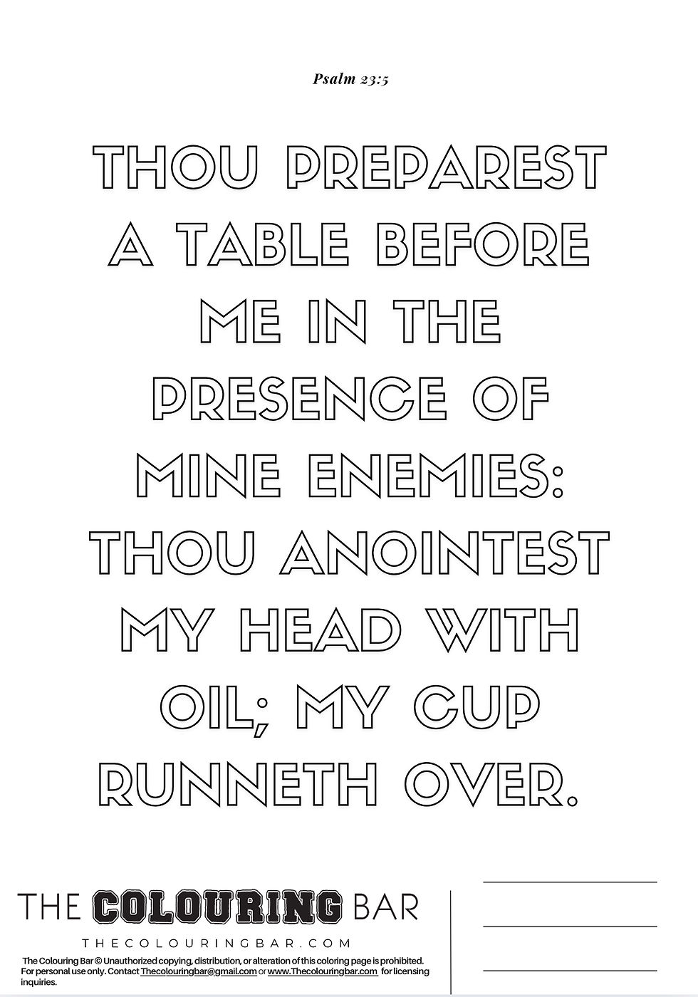 Thumbnail: The Lord Is My Sheppard colouring prayer