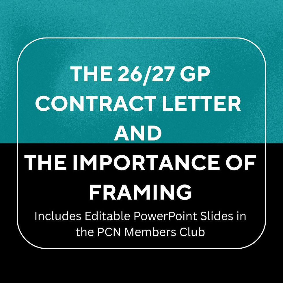 The 26/27 GP Contact Letter and the Importance of Framing