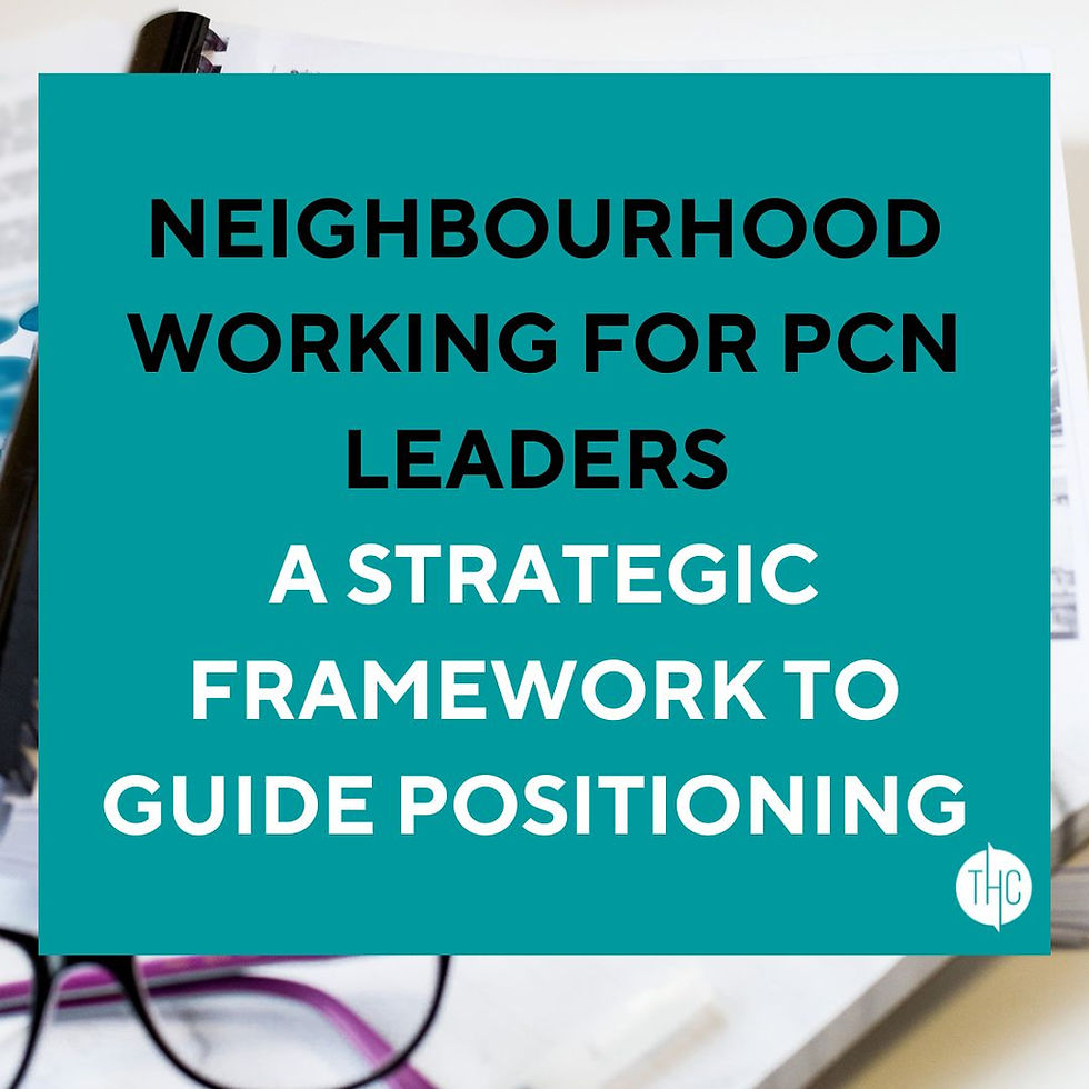 Neighbourhood Working for PCN Leaders | A Strategic Framework to Guide Positioning 