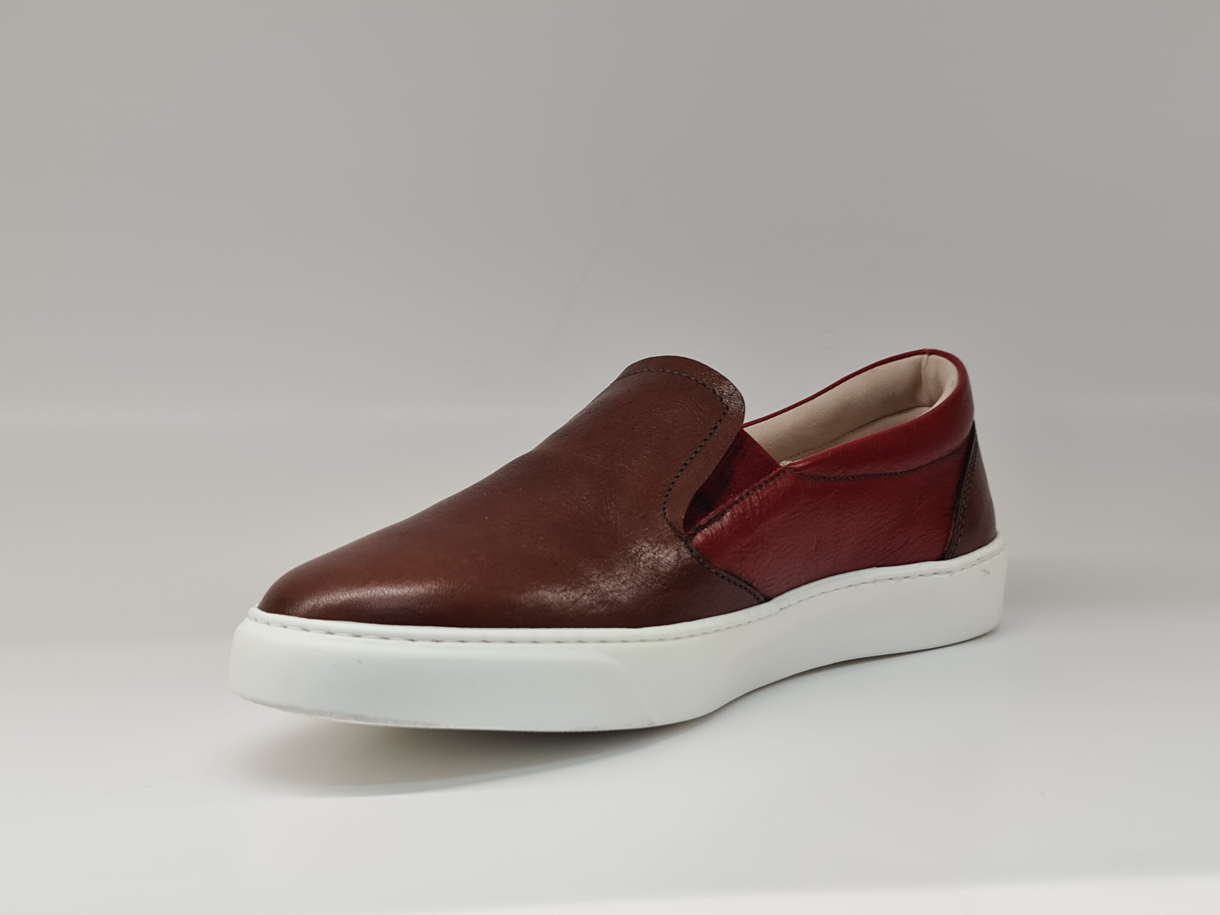 Slip-on in vera pelle rossa
