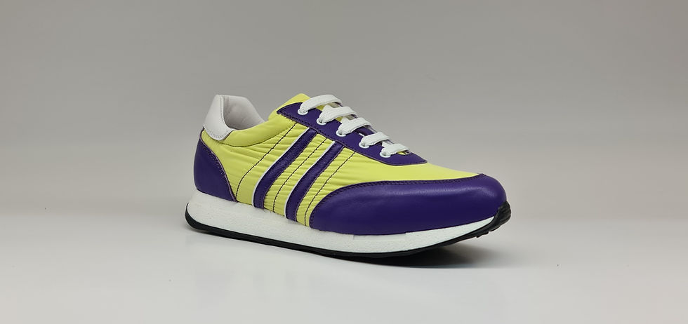 Sneaker giallo limone, viola e bianco - Art 900