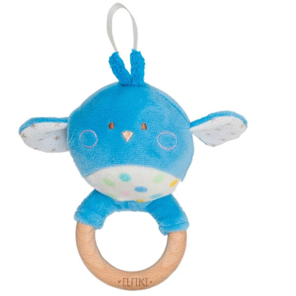 Thumbnail: Soft Rattle with wooden teether
