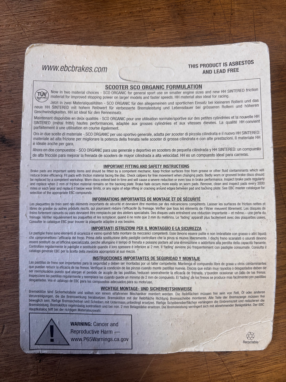 Thumbnail: EBC SFA694 Organic Scooter Brake Pads