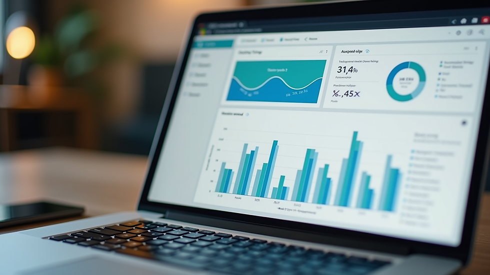 Close-up view of a laptop screen displaying Microsoft Clarity analytics dashboard
