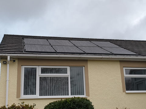 Solar panels on a house