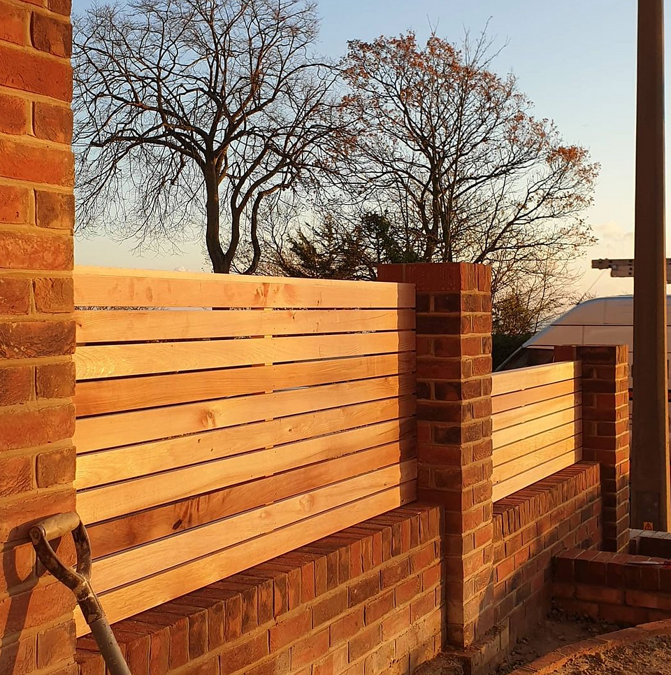 cedar slatted fencing 