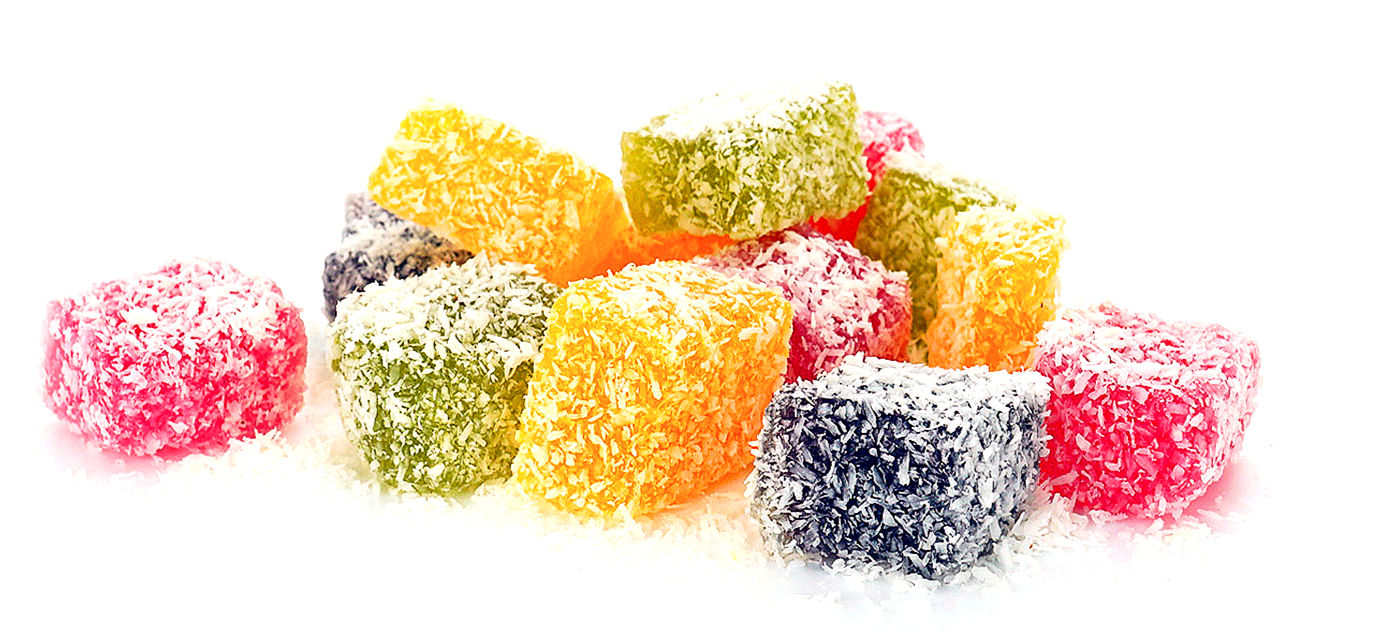 Λουκούμι μπουκίτσες με Ινδική καρύδα