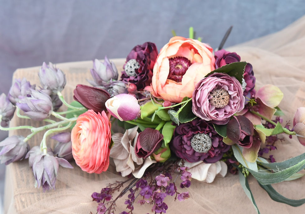 Miniaturebillede: Lilla passioneret brudepige buket