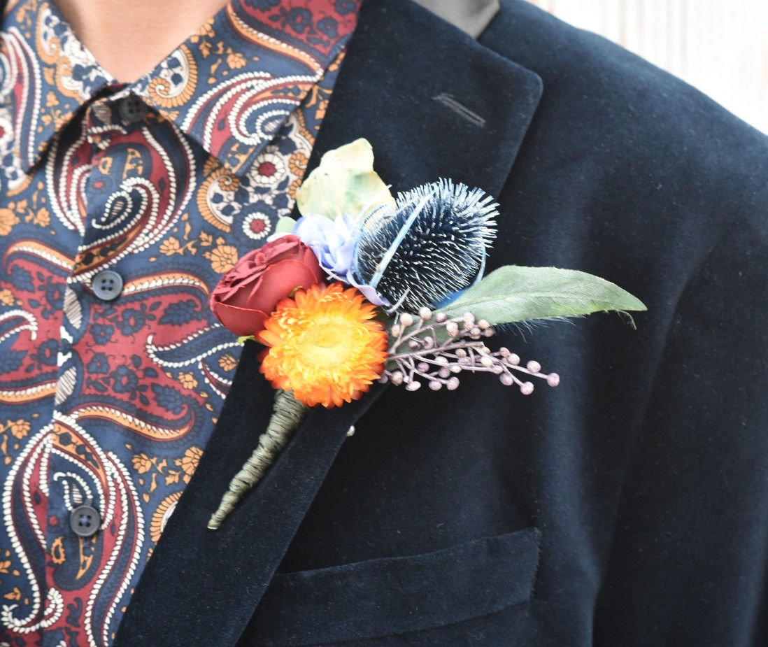 Bejeweled Boutonniere Pin