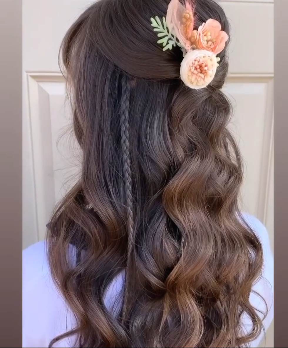 Miniaturebillede: Fersken Parfait brudeblomsterhårnåle