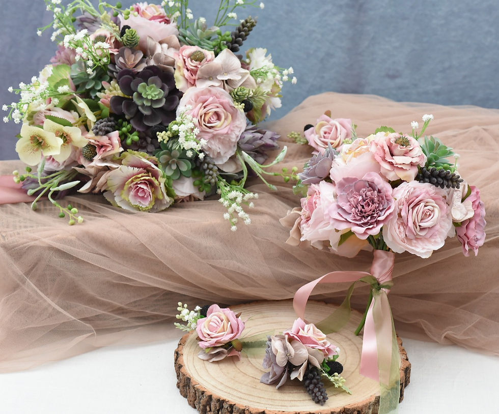 Miniaturebillede: Ornamental Cabbage Rose Succulent Bridal Flower Range