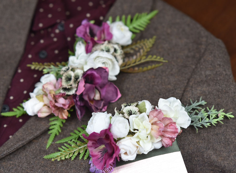 Miniatura: Orchid Hydrangea Boutonniere Pocket Card
