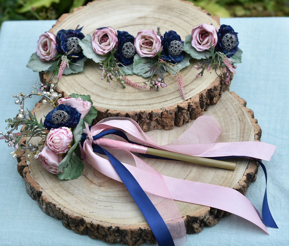 Miniatura: Dusky Rose Flower Wand