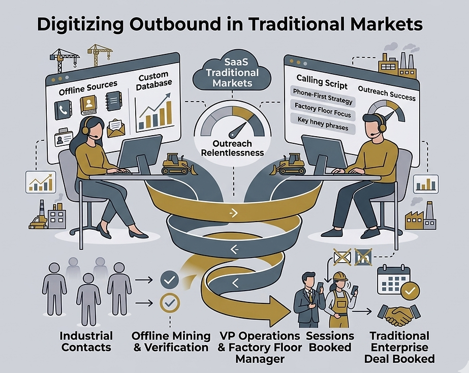 Diagram: Digitizing outbound workflow in traditional markets