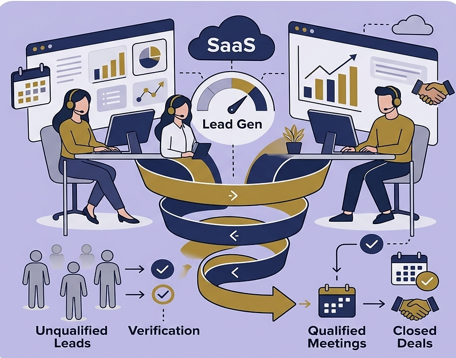SaaS lead generation process, converting leads to closed deals