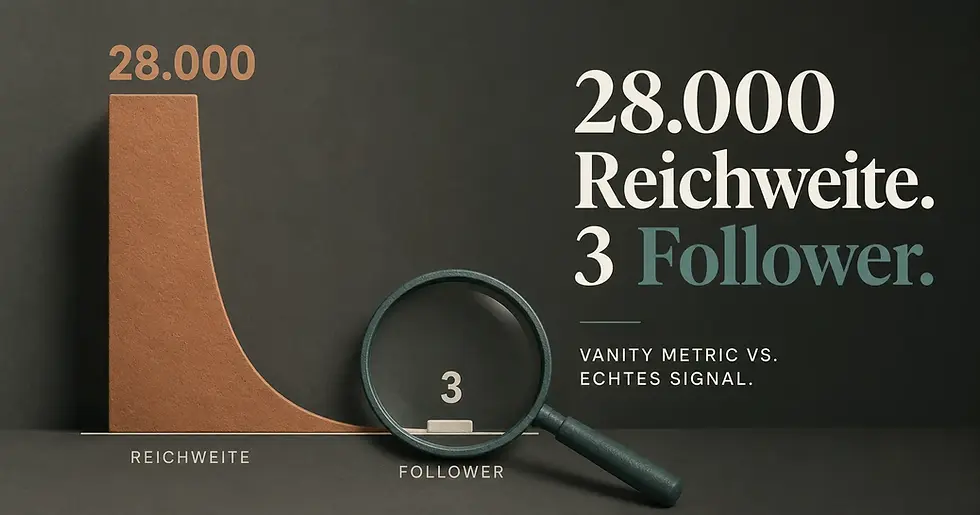 28000 Impressionen, nur 3 neue Follower