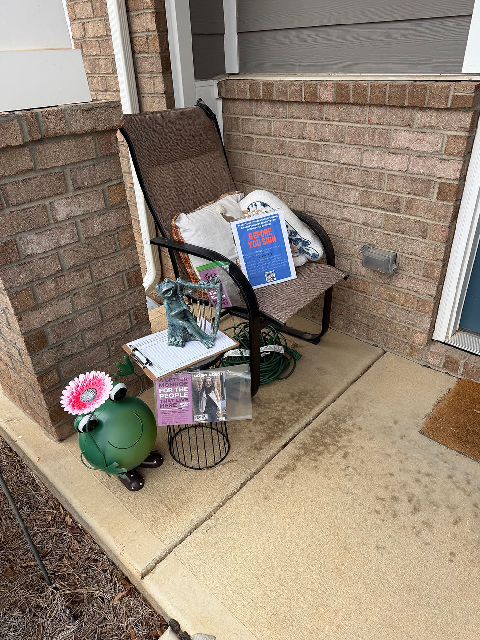 Eye-level view of a vibrant town square with people engaging in conversation
