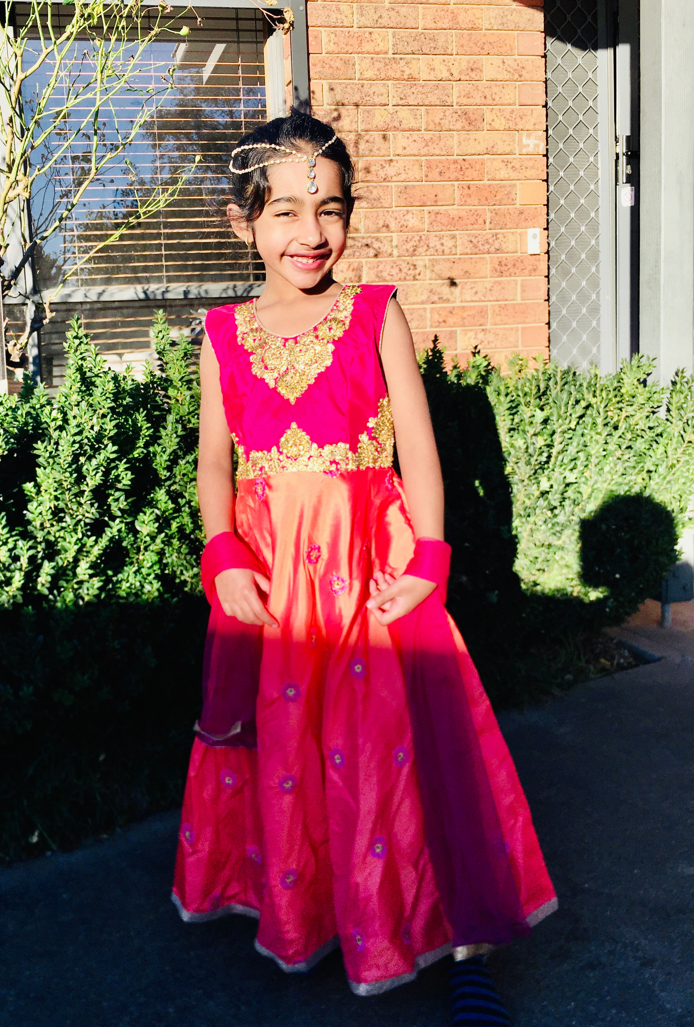 Pink and Orange colour Anarkali in Silk, Net and Embroidery TAANI BAANI FASHION