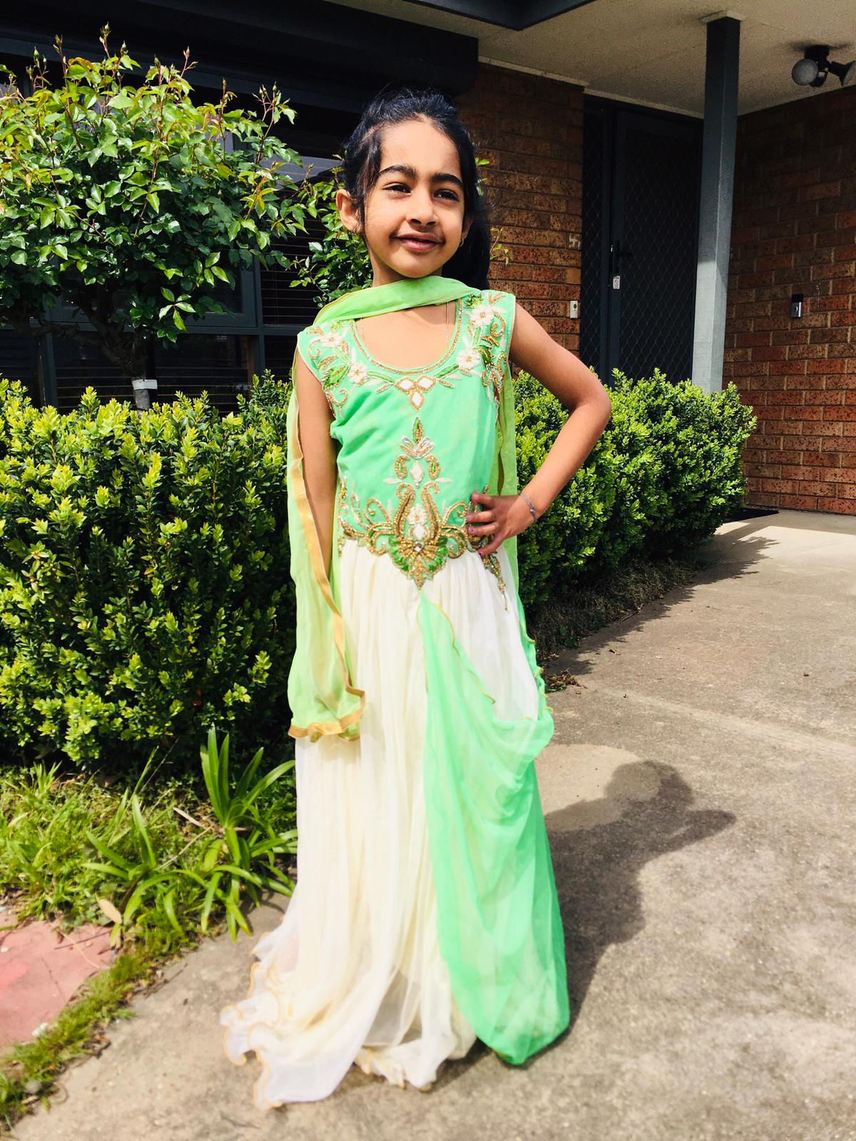 Light Green and Cream Colour Anarkali dress in net TAANI BAANI FASHION