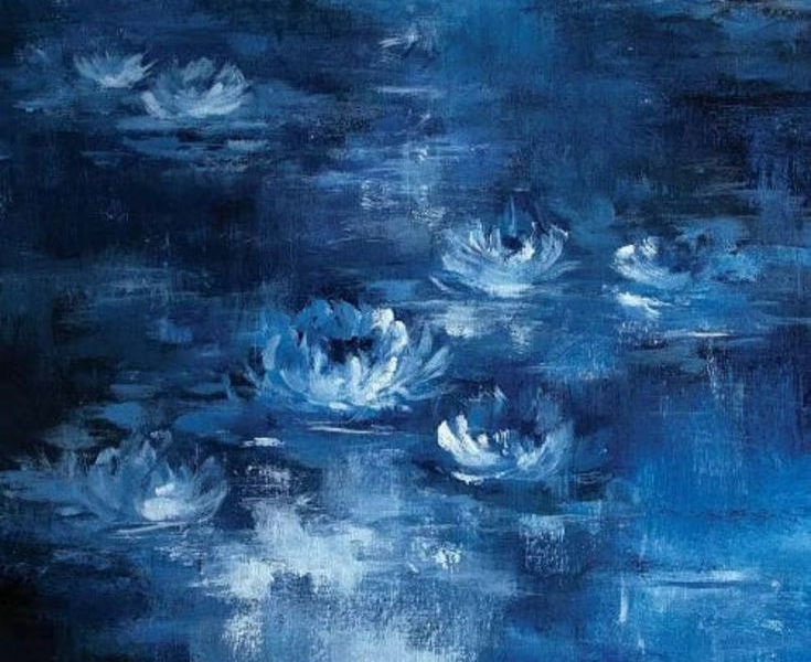 Moonlight Lilies in Blue, Debi Coules.jpeg