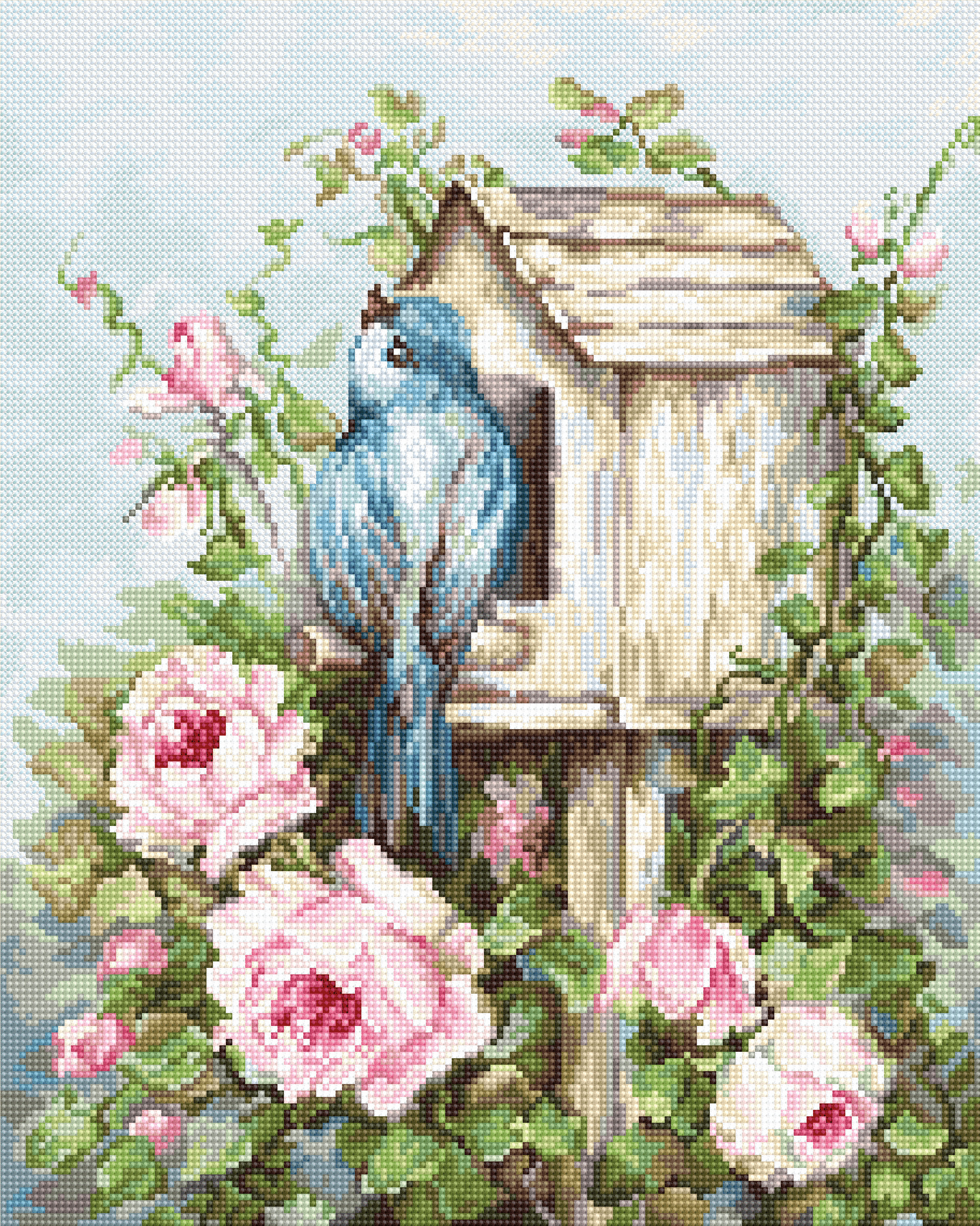 B2352 Bird House & Roses