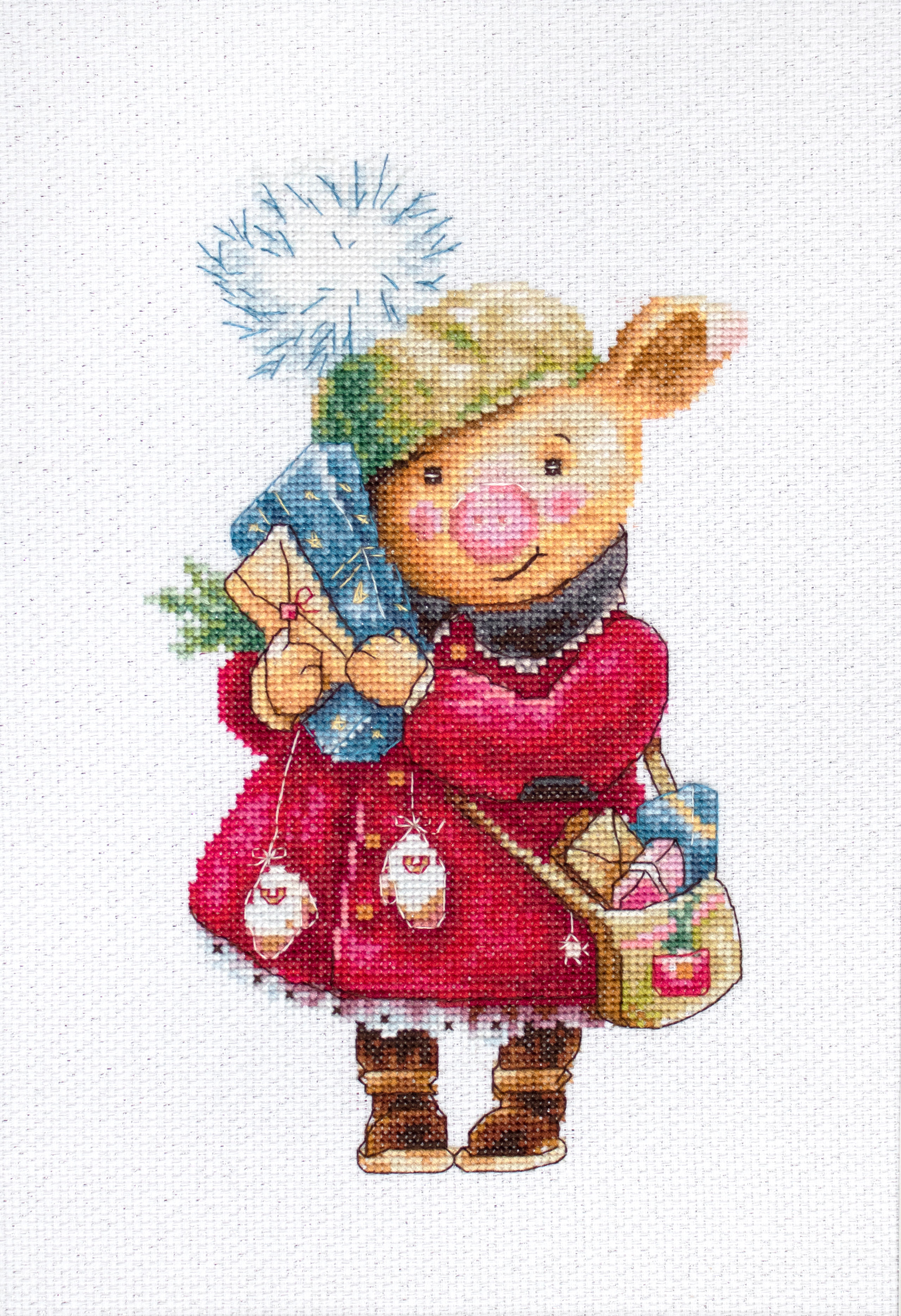 Christmas pig - Counted cross stitch kit