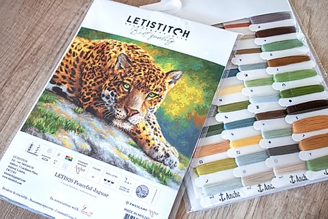 Thumbnail: LETI 920 Peaceful Jaguar - Cross Stitch Kit LETISTITCH

